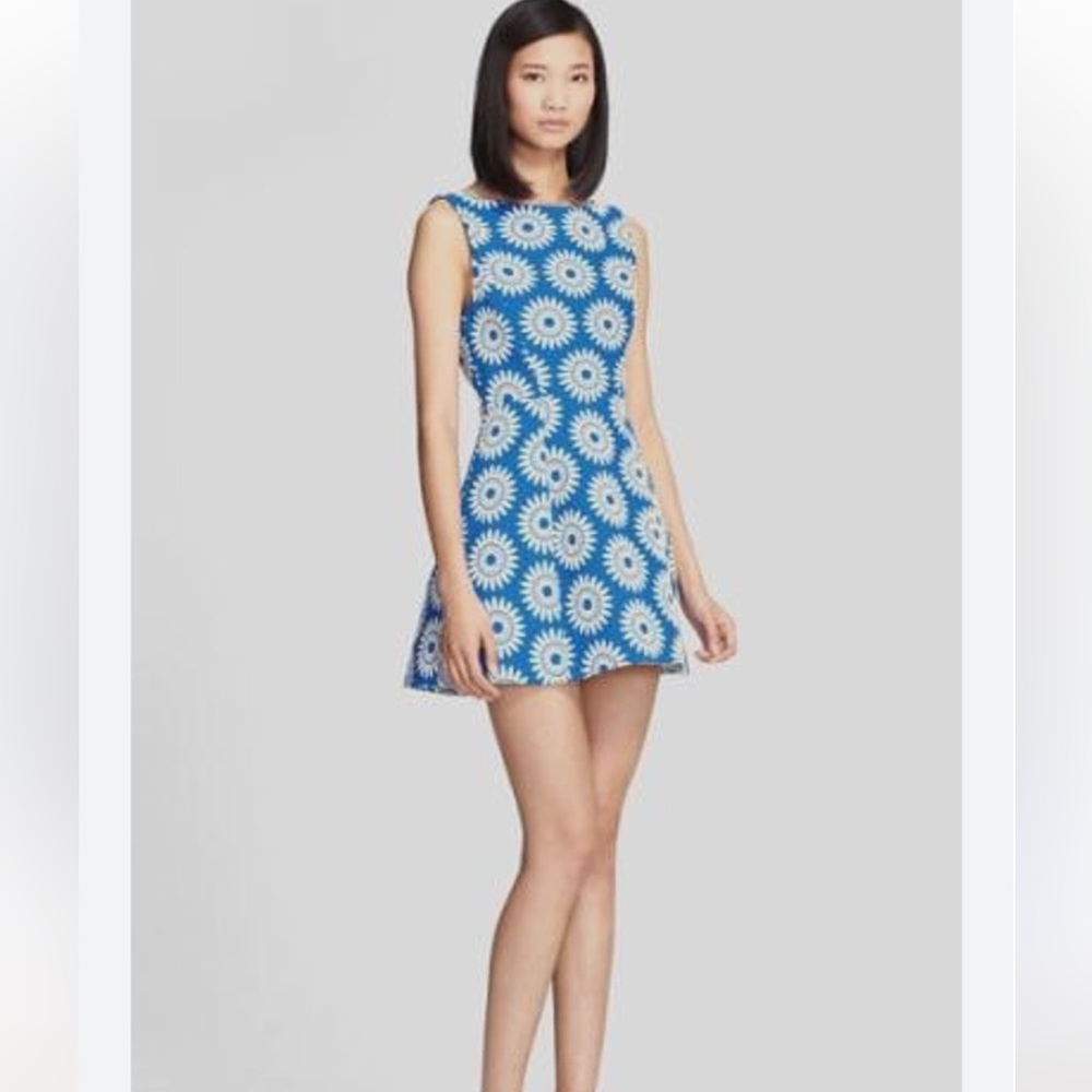 Alice and Olivia Blue and White  Floral Mini Dress